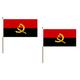 AZ FLAG STOCKFLAGGE Angola 45x30cm mit holzmast - 10 stück ANGOLANISCHE STOCKFAHNE 30 x 45 cm - flaggen