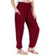 Lofbaz Damen Haremshose Yogahose Pumphose Hippie Hose Boho Kleidung Festival Outfit Sommerhose Leicht Sommer Hosen - Solid 1 Burgund XL