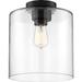 Nuvo Lighting 66779 - 1 Light Matte Black Finish Clear Glass Shade Vanity Ceiling Fixture (CHANTECLEER 1 LIGHT SEMI FLUSH)