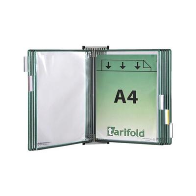 Tarifold Wandsichttafelsystem A4 mit 10 Sichttafeln grün