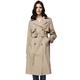 Orolay Long Trench Coat for Women with Belt Lightweight Double-Breasted Duster Trench Coat Khaki L
