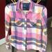 American Eagle Outfitters Tops | American Eagle Cotton Button-Up | Color: Blue/Pink/White/Yellow | Size: Xs