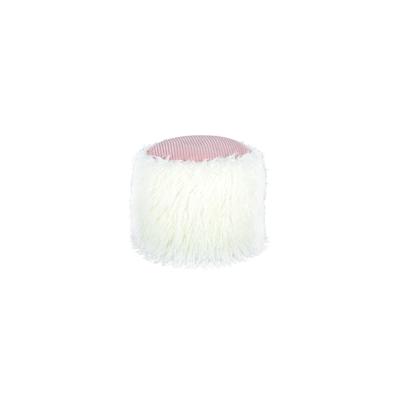 Kayoom Fellpouf Bobtail 125 Weiß / Rosa