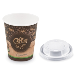 VEPATIM 500x Kaffeebecher M 'Coffee To Go' Cappuccino mit Trinkdeckel 200ml 280ml