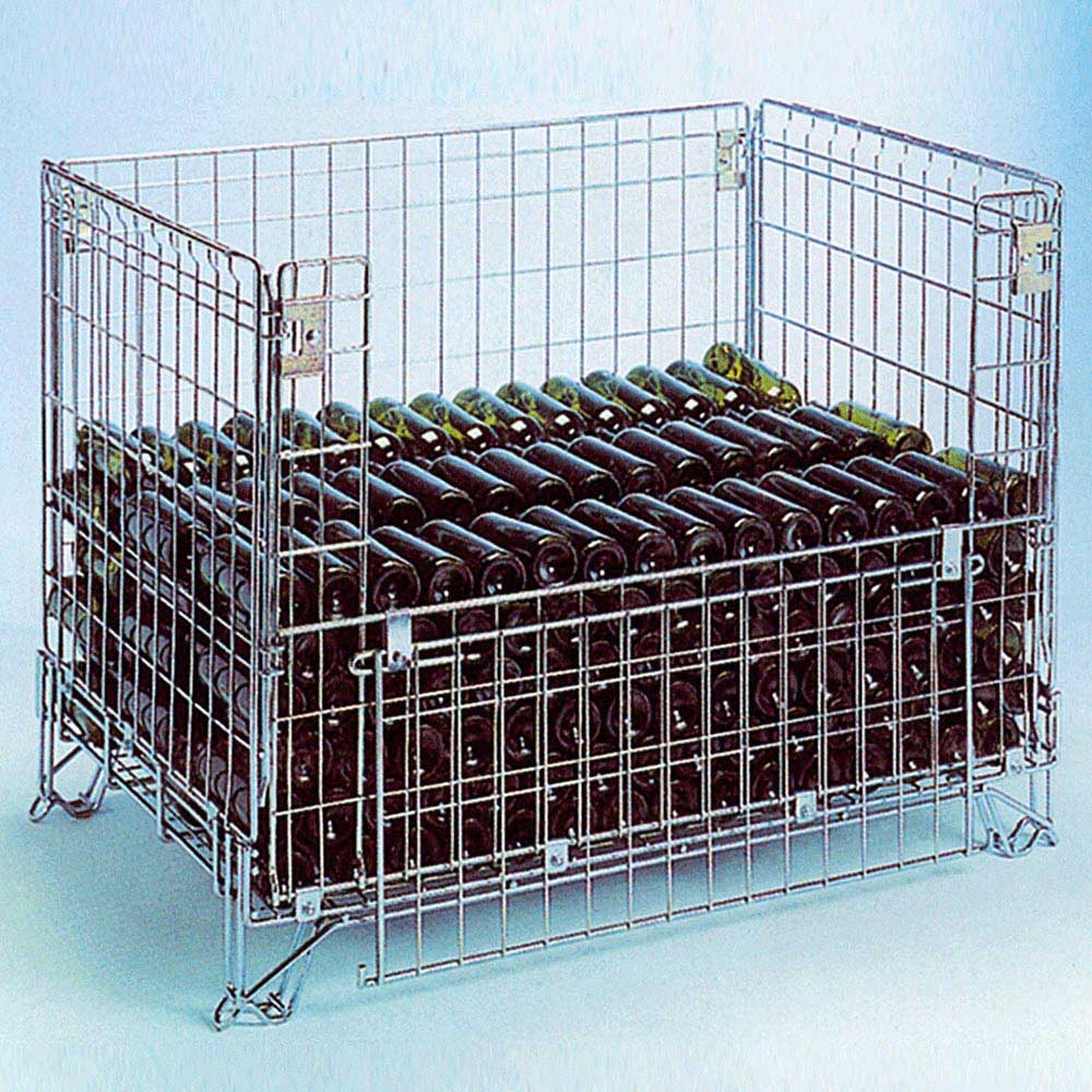 BRB Gitterbox-Faltbehälter, glanzverzinkt, LxBxH 1280 x 820 x 950 mm, Maschenweite 120 x 60 mm Image