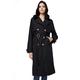Orolay Long Trench Coat for Women with Belt Lightweight Double-Breasted Duster Trench Coat Black XS