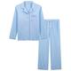 Amorbella Womens Cotton Pajamas Button Down Long Sleeve Pj Pants Set(Blue Polka Dot,XL)