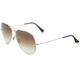 Ray-Ban Unisex Aviator Sunglasses, Brown, 62 mm UK