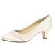 Rainbow Club Brautschuhe Megan - Damen, Pumps, Ivory Creme Satin Gr. 42 (UK 9)