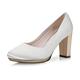 Rainbow Club Brautschuhe Clair - Damen, Pumps, Plateau, Ivory/Creme, Satin, Bequem Gepolstert, Hochzeitsschuhe, Rose/Gold Blockabsatz Gr. 39 (UK 6)