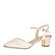 Rainbow Club Brautschuhe Emili - Pumps Sandale - Ivory Satin Blockabsatz - Gr 36 EU 3 UK