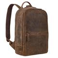 STILORD 'Kellis' Backpack Laptop Leather Large Vintage Daypack für 15 inch Notebook DIN A4 Documents for School Business Rucksack in Genuine Leather, Colour:middle brown