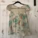 Anthropologie Tops | Anthropologie Odille Floral Silk Top | Color: Cream/Green | Size: 4
