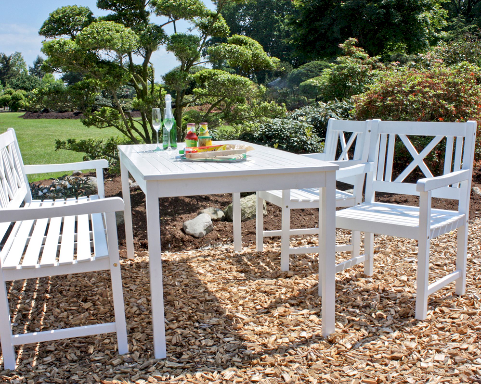 GartenZeit »Malmö« Gartenstuhl weiß lackiert