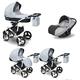 Pram Stroller Pushchair 2in1 3in1 Isofix Car seat CAR by ChillyKids Storm Grey CAN-2 3in1 with Baby seat