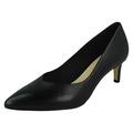 Clarks Ladies Court Shoes Laina55 Court - Black Leather - UK Size 3E - EU Size 35.5 - US Size 5.5D