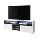 Selsey - laksa - Meuble tv / Banc tv (blanc / noir, 137 cm, avec led)