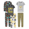 Simple Joys by Carter's Baby-Jungen 6-Piece Snug Fit Cotton Pajama Pyjama-Set, Dunkelgrau Monster/Grau Helden/Weiß Lkws/Streifen, 5 Jahre (3er Pack)