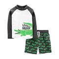 Simple Joys by Carter's Baby Jungen Swimsuit Trunk and Rashguard Set, Schwarz Krokodilaufddruck, 2 Jahre