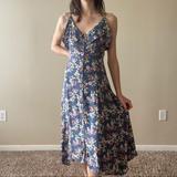 American Eagle Outfitters Dresses | American Eagle Floral Midi Dress | Color: Blue/Green | Size: S