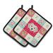 Caroline's Treasures Havanese Dog Love 2-Piece Potholder Set Polyester in Green/Red | 7.5 W in | Wayfair CK5238PTHD