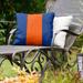 East Urban Home New York NYC Hockey Indoor/Outdoor Striped Throw Pillow Polyester/Polyfill blend in Orange/Blue | 18 H x 18 W x 9.5 D in | Wayfair