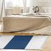 Blue/Navy 65 x 0.25 in Area Rug - East Urban Home Striped 4.6' x 5.5' Navy Blue/White Area Rug Chenille | 65 W x 0.25 D in | Wayfair