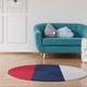 Blue/Navy 60 x 0.25 in Area Rug - East Urban Home Cleveland Flatweave Red/Navy Blue/White Rug Chenille | 60 W x 0.25 D in | Wayfair