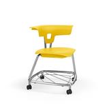 KI Furniture Ruckus Classroom Chair w/ Casters Plastic/Metal in Green/Yellow | 35 H x 28 W x 35 D in | Wayfair RKV100H18BR-NFR-PGR-CH-BRCH-CHC