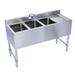 Restaurant Supply Depot Three Bowl Under Stainless Steel Bar & Hand Sink Stainless Steel in Gray | 30 H x 48 W x 18.5 D in | Wayfair KCS-BS4-3L