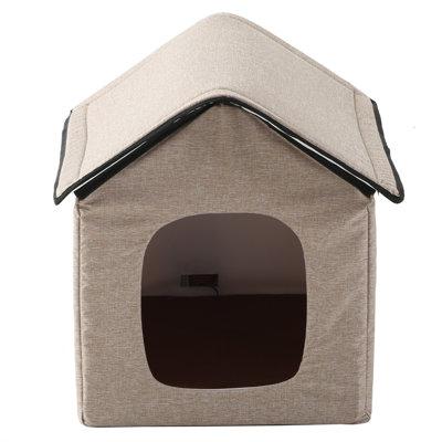 Pet Life Polyester Dog House in Gray/Brown, Size 16.5 H x 16.5 W x 19.0 D in | Wayfair PH8BGSM