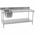 Restaurant Supply Depot 48" L x 30" W Free Standing Bar Sink w/ Faucet Stainless Steel in Gray | 36 H x 48 W x 30 D in | Wayfair WS-3048WS-L