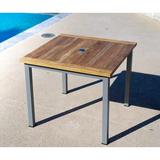 Beespoke Catalina Teak Dining Table Wood/Metal in Gray | 28.86 H x 35.49 W x 35.49 D in | Outdoor Dining | Wayfair 2227-212