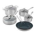 ZWILLING J.A. Henckels Zwilling Clad CFX 10-piece Stainless Steel Ceramic Nonstick Cookware Set Non Stick/Stainless Steel in Gray | Wayfair