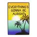 Treasure Gurus Everything's Gonna Be Alright Metal Tropical Beach Wall Sign Metal in Yellow | 12 H x 8 W x 0.12 D in | Wayfair SN-TN3ALRIGHT