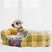 Touchdog Archi-Checked' Designer Plaid Oval Dog Doughnut Polyester in Yellow | 7.1 H x 21.7 W x 17.7 D in | Wayfair PB80YLMD