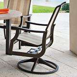 Telescope Casual St. Catherine Swivel Patio Dining Armchair Plastic/Resin/Sling | 39 H x 25.5 W x 29.75 D in | Wayfair HH6K20901