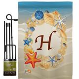 Breeze Decor Summer A Initial 2-Sided Polyester 1.5 x 1.1 ft. Flag Set in Brown | 18.5 H x 13 W x 1 D in | Wayfair BD-BN-GS-130164-IP-BO-D-US14-BD
