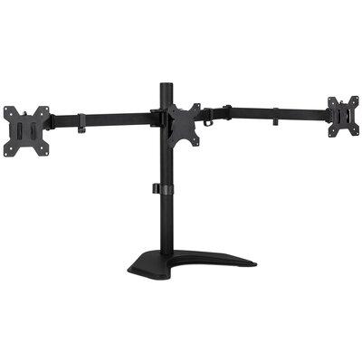 Mount-It Full Motion Adjustable Triple Monitor Stand | 3 Monitor Stand Fits 19 - 27 in. Screens in Black | 28 H x 11 W x 4 D in | Wayfair MI-2789