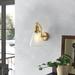 Trent Austin Design® Aliana 1-Light Dimmable Armed Sconce Glass/Metal in Yellow | 11 H x 8 W x 9.75 D in | Wayfair EC4B1912519548B3B3FBAD3576C71867