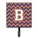 Ebern Designs Piru Letter C Chevron Garnet Wall Key Organizer w/ Key Hooks Metal in Orange/Blue | 5.75 H x 4.25 W x 1.25 D in | Wayfair