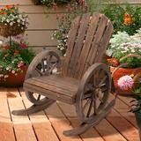 Red Barrel Studio® Satomi Outdoor Rocking Chair, Wood in Brown | 38.25 H x 34.75 W x 26.75 D in | Wayfair 70B4AF904F3A4D51B8C2D994B15282BB
