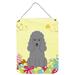 The Holiday Aisle® Easter Eggs Pug Hanging Prints Wall Décor Metal in Gray/Yellow | 12 H x 16 W x 0.03 D in | Wayfair