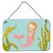 Harriet Bee Mermaid & Cat Underwater Hanging Prints Wall Décor Metal in Blue/Gray/Green | 8 H x 12 W x 0.03 D in | Wayfair