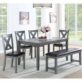 Three Posts™ Cioffi 6 - Person Dining Set Wood/Upholstered in Brown/Gray | Wayfair EBC269EF7C1B4383BC6A3F3B564927B5