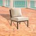 Andover Mills™ Abordale Patio Chair w/ Cushion Metal in Black/White | 31.8 H x 22.4 W x 28 D in | Wayfair 34935FE839EA498C9AAC375952EFBCBE