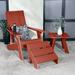 AllModern Byrnes Adirondack Chair w/ Table Plastic/Resin in Red | 37.75 H x 50 W x 56.5 D in | Wayfair 4E5556ED6AFE4A85904DADBEF09A69DB