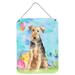 The Holiday Aisle® Easter Eggs Basset Hound Hanging Prints Wall Décor Metal in Blue/Gray | 12 H x 16 W x 0.03 D in | Wayfair