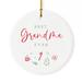 The Holiday Aisle® Best Grandma Ever Holiday Shaped Ornament Ceramic/Porcelain in Red/White | 2.75 H x 2.75 W x 0.1 D in | Wayfair