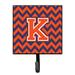 Ebern Designs Pittston Letter C Chevron Garnet Wall Key Organizer w/ Key Hooks Metal in Orange/Blue | 5.75 H x 4.25 W x 1.25 D in | Wayfair